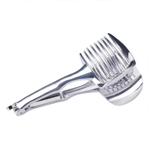 Kitchen Gadgets Handy Stainless Steel Onion Holder Potato Tomato Slicer Vegetable Fruit Cutter Safety Cooking Tools Accessories