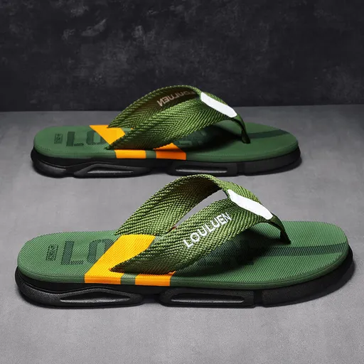 Men's Flip Flops: 4 Colors, EVA-PVC Blend, Comfort & Style for Summer Beach & Daily Wear(Green-43)