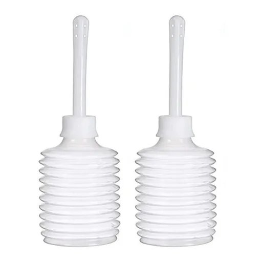 Bulb Enema Douche Applicator Bottle 180ml Disposable Transparent Anal Cleaner for Women Ladies Clean Use 2PCS