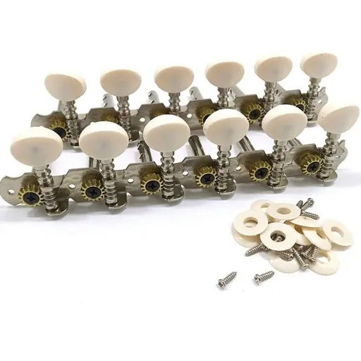 12 Strings Acoustic Guitar Tuning Pegs Chrome Plated Machine Heads 6L 6R Instruments Accessory Part