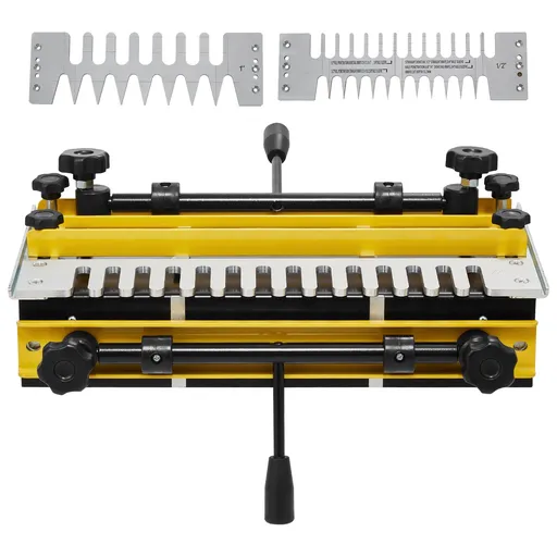 Dovetail Jig, 310 mm Width, Dove Tailing Router Jigs with 4 Router Bits & 6 Templates, Precise Alignment Dove Tail Jig, Mortise and Tenon Woodworking Tools for Furniture & Wood Cabinet Making