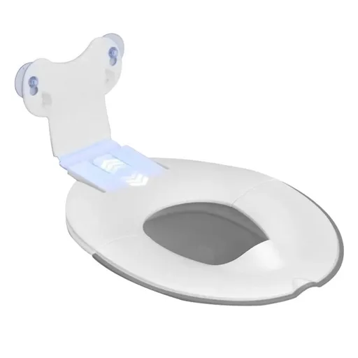 Foldable Toilet Seat with Suction Cups, Portable Travel Potty for Adult Toilets, Adjustable Non Slip Design with Guard (White, 30x30x8cm)