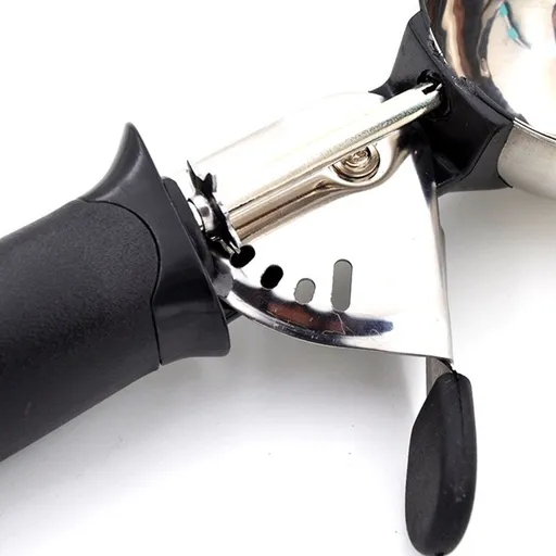 Ice Cream Scoop Stainless Steel Black for Perfect Spheres Ergonomic Handle