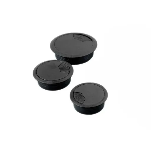 Desk Grommet Cable Hole Covers 50mm Wire Tidy Port for Table Surface 12pcs Set - Black-12PCS