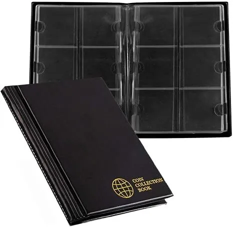 Coin Albums for Cardboard Holders - 60 Pockets 2x2 inches Coin Storage Books for Coin Flips Collection Holders