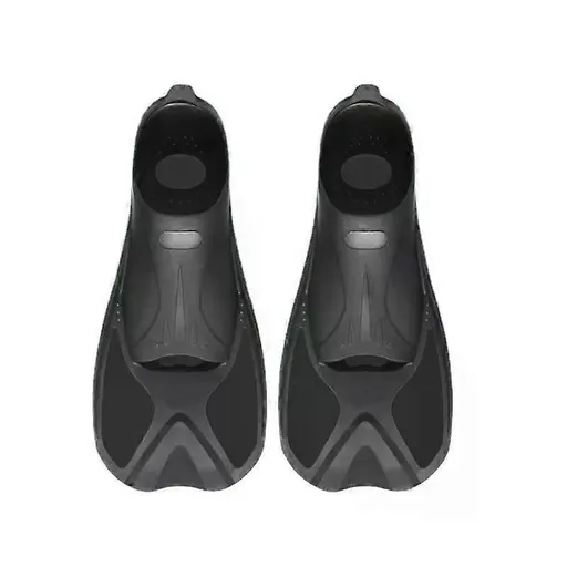 Swimming Training Flippers Snorkeling Adult Diving Frog Shoes Short Scuba Fins Water Sports Equipment - Black 2XS