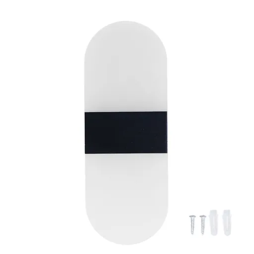 LED Wall Light Acrylic 360° Up Down 6W Warm Modern Wall Lamp for Hallway Bedroom Restaurant 90‑265V Black