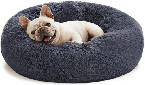 Pet Bed Anti-Anxiety Pet Bed Donut Pet Bed Small Dog Bed Medium Dog Bed Cat Bed - Navy - Size 27in
