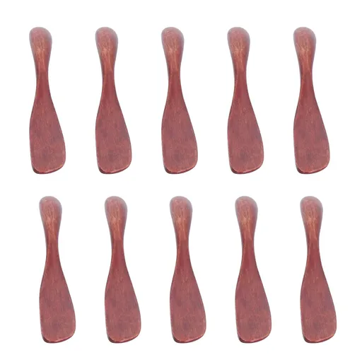 10pcs Wooden Dinner Knife Cheese Spreader Cake Knife Reusable Dinnerware Kitchen Gadgets for Home Kitchen Picnic RestaurantDark Color