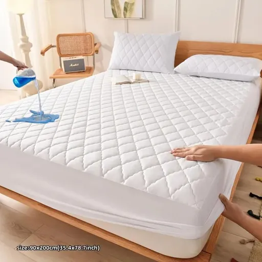 Waterproof Brushed Polyester Fitted Sheet Mattress White 90*200cm [single fitted sheet]