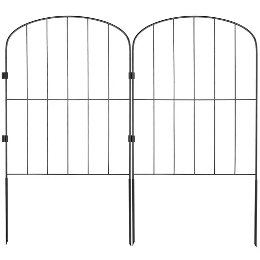Garden Fence, No Dig Fence 61 x 33 cm Animal Barrier Fence, Underground Decorative Garden Fencing with 5.08 cm Spike Spacing, Metal Dog Fence for the Yard and Outdoor Patio, 10 Pack