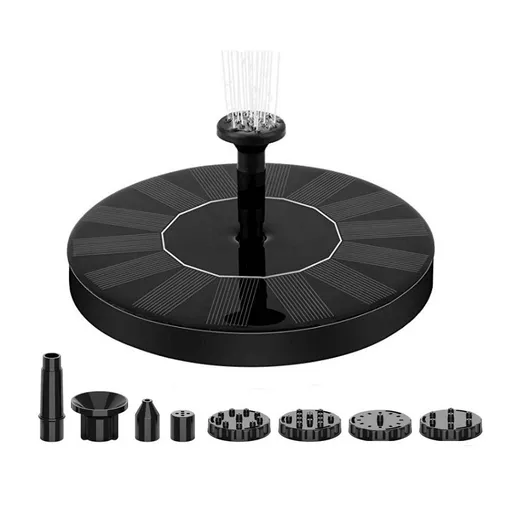 16cm Solar Floating Fountain with LED Light for Bird Bath and Pond