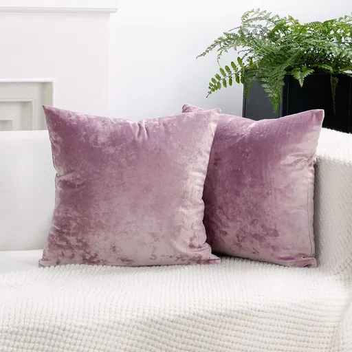 Ice Velvet Pillow Cover Polyester Solid Color 30x50cm Light Purple 40*40cm without pillow core