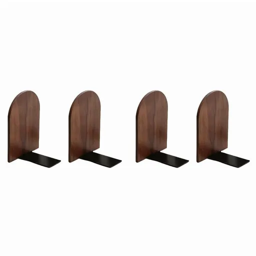 Wooden Bookends Heavy Duty Bookshelf Anti-Slip Bookends(4pcs)