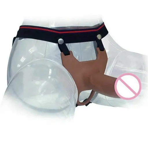 House Of Dasein Hollow Huge Strapon Harness For Men Realistic Dildo Pants Penis Enlarger - Brown - S