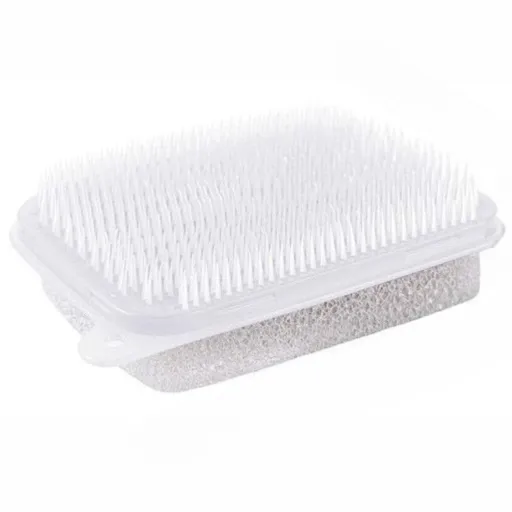 Double-Sided Fruit and Vegetable Cleaning Brush, Flexible Multi-Purpose Kitchen Washing Brush—White