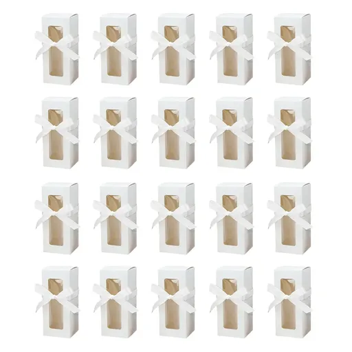 20PCS Cup Gift Boxes Sturdy with Clear Window Aesthetic for Coffee Cup Packaging - White
