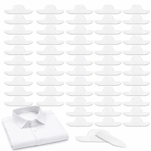 50PCS Disposable Collar Sweat Pads, Self-Adhesive Sweat Absorbing Neck Collar Protectors for Shirts, Office, Travel and Daily Wear
