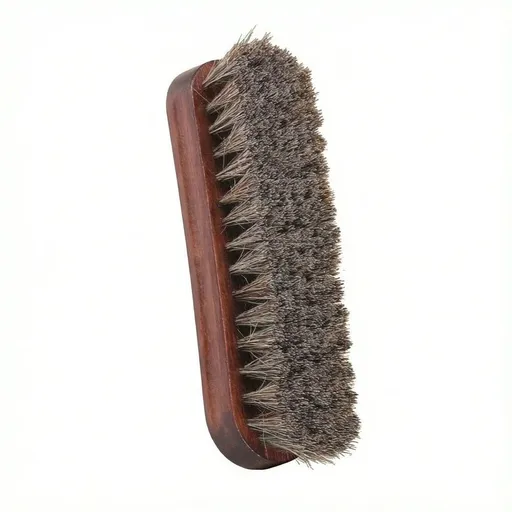 Horsehair Shoes Shine Brush, Soft Horse Hair Bristles Leather Clean & Care Brushes with Comfortable Grip for Shoes