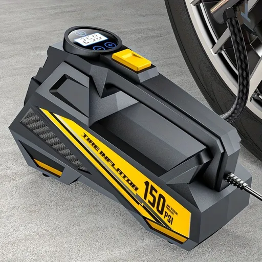 Black CaRSun Tire Inflator Portable Air Compressor LED Light Tire Inflator DC 12V