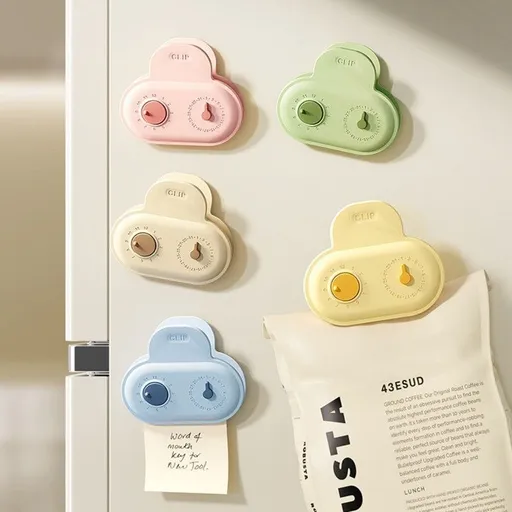 5PCS Cloud Magnetic Sealing Clips with Date Markers, Dual-Use Food Bag Sealer & Fridge Magnets