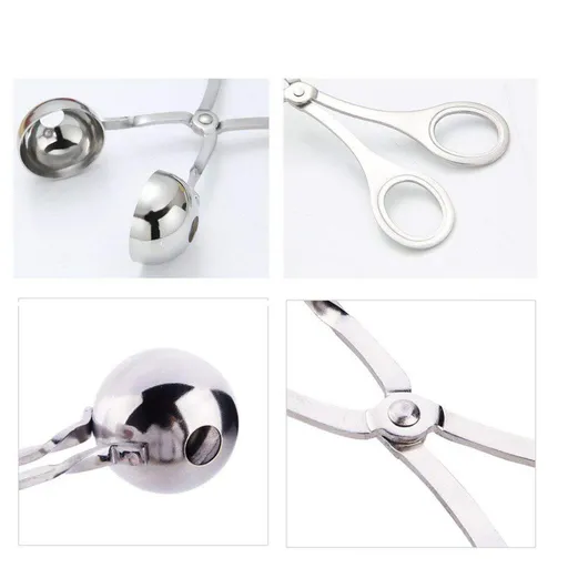 2 PCS None-Stick Meat Ballers, Stainless Steel Meat Baller Tongs, Cookie Dough Scoop for Kitchen. (1.38" and 1.78")