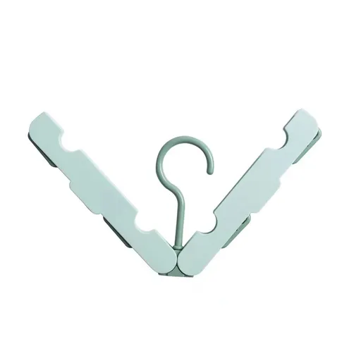Folding Clothes Rack - Hanging Clothes Rack - Portable Folding Hanger with Hook - Ideal for Travel, Campers, Travelers and Small Spaces - Two-Piece Pack - Light Green