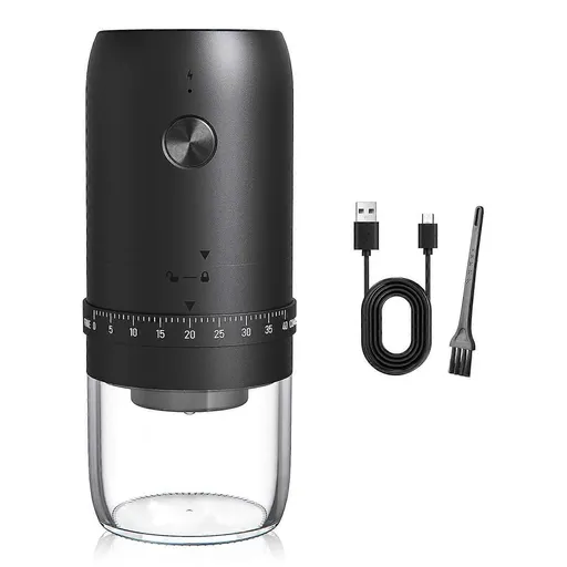 Electric Coffee Grinder - Rechargeable Coffee Mill, Compact Grinder for Office & Travel