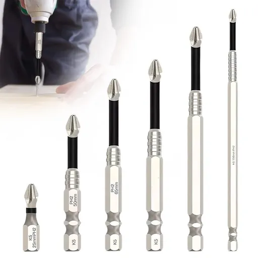 6/9PCS High-Magnetic Screwdriver Drill Bit Set, S2 Steel Phillips Head Drill Bits, 1/4 Inch Hex Shank for Electrical and Plumbing Repair