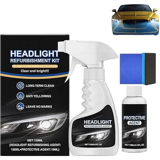Headlight Restoration Fluid Kit, Automotive Headlights Renewal and Restoration Kit, Q4 Headlight Restorations, Multifunctional Coating Agent for All Cars