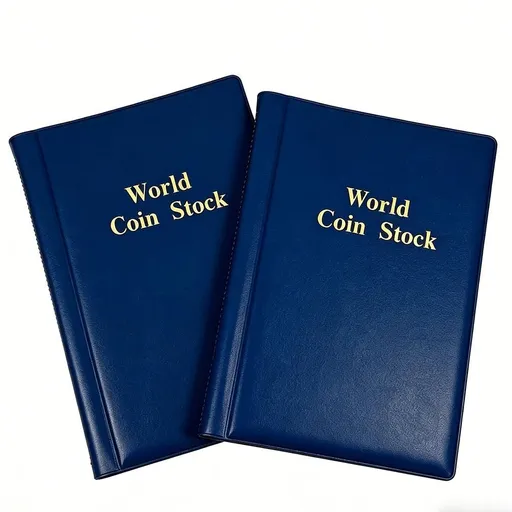 2Pcs Coin Collection Album Book 120 Pocket Coin Holder Storage - Dark Blue