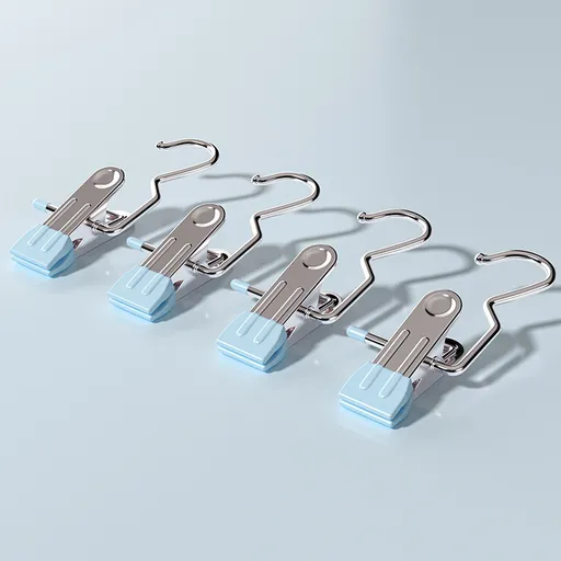 Blue Stainless Steel Hanging Clips (35 PCS) - Strong Grip for Pants, Hats, Socks, Laundry