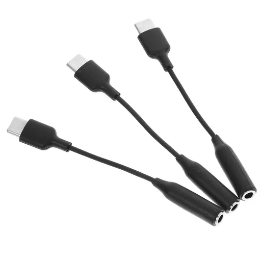 3pcs Type C Earphone Converter Black Tpe High Fidelity Audio Transmission Daily Use