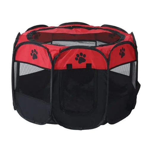 Portable Pet Playpen with Oxford Cloth, Foldable Octagon Dog & Cat Tent, Indoor & Outdoor Use size 74*74*43cm