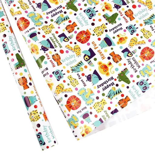 20pcs Cute Animal Cartoon Gift Wrapping Paper for Toys Bookskin and Crafts - Lions and tigers-20PCS
