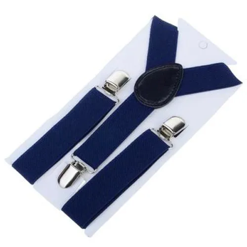 Children Y Strap 3 Clips Adjustable Polyester navy blue