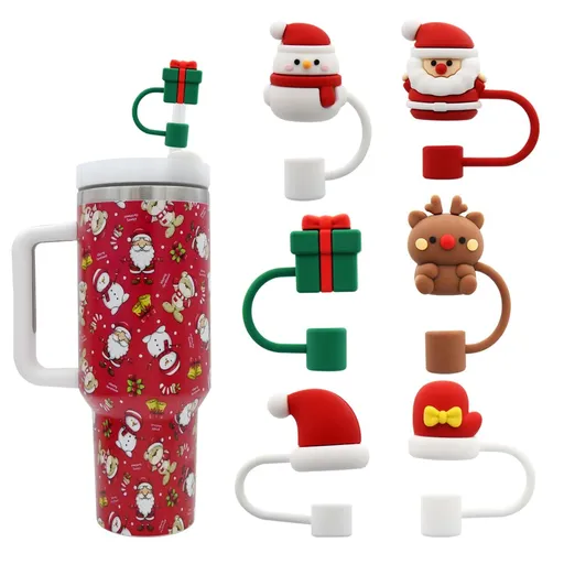 6pcs Cover Cap ,Straw Topper Compatible for 30&40 Oz Tumbler with Handle,10mm Dust-Proof Reusable Straw Tips Lids