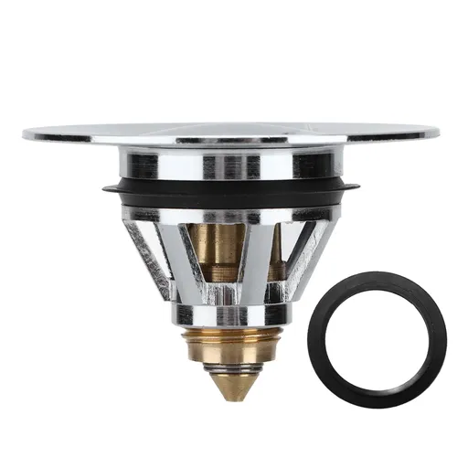 Wash Basin Bounce Drain Filter with Gasket Push Type Sink Draining Stopper Bathroom Sewer Fittings