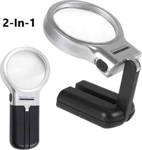 Foldable Magnifying Glass With 2x LED Lighting | Handheld Magnifying Glass | Magnifying Glass | Reading Magnifying Glass | Insect Magnifying Glass | Hobby Magnifying Glass