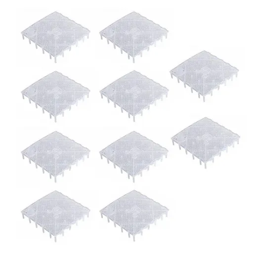 Fish Tank Aquarium Under Gravel Filter System Safe Filtration Plate Board Kit - Clear-10PCS