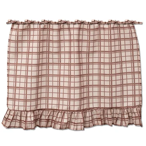 Khaki Plaid Handmade Oven Skirt – Heat-Resistant Tie-Top Stove Curtain, Conceals Clutter, Cottage Kitchen Decor, 29.92" x 21.65