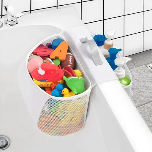 Bath Toy Organizer with Mesh 2 Compartments