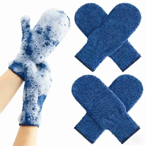 MODANU 2 Pairs Pool and Spa Cleaning Mitt, Spa Scrubbing Mitt Pool Cleaning Gloves Pool Cleaning Mitt for Swimming Pool Hot Tub Scrubbing Care Pool Accessories(Blue)