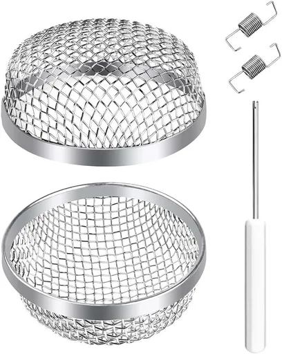 RV Furnace Vent Insect Screen Cover 2 Pack with Installation Tool, Durable Mesh RV Flying Insect Screen for Campers and Trailers, Easy Fit, Rust Proof, Keeps Bugs Out