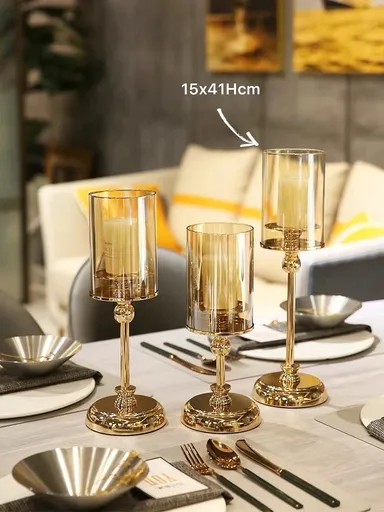 Gold Decorative Candle Holder Lantern 41cm