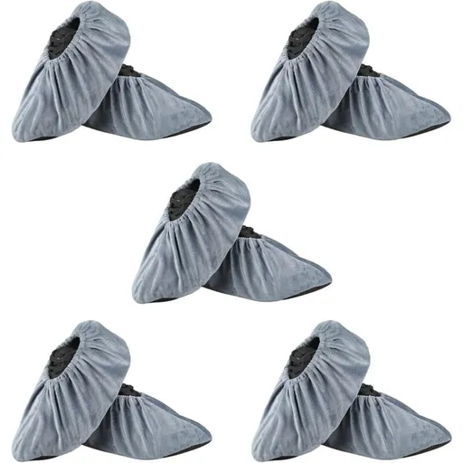 5 Pair Grey Adult Overshoe Covers, EU 37 to 43