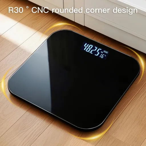 Digital Bathroom Scale Smart Scale Accurate Weight Scale High Capacity Scale - Black - Size 01