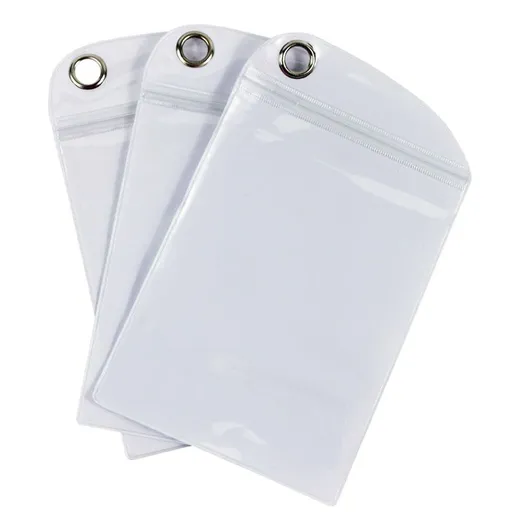 easily Waterproof Transparent, Zipper Closure, Metal Grommet for added security （Towel bag 3pcs）(White)