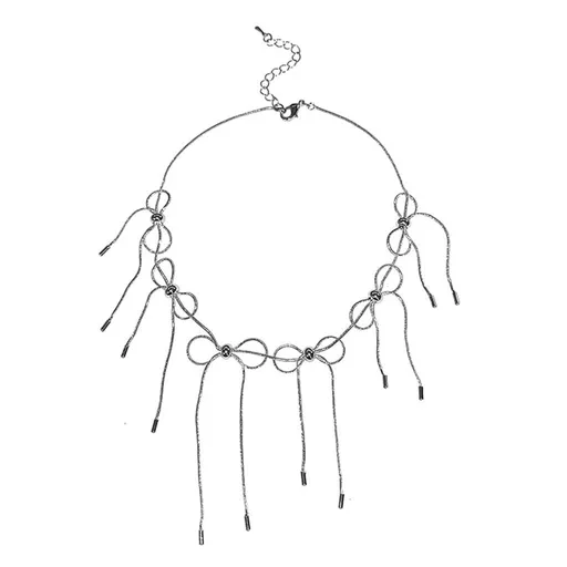 Elegant Metal Bowknot Necklace Fashionable Butterfly Bow Charm Neckwear effortlessly complements various outfits and styles.