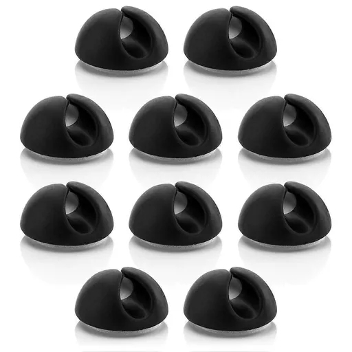 10pcs Black Cable Clamps Cable Holders for 8mm Cables Wire Organizer Management